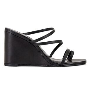 BLACK SUEDE STUDIO Phoebe Wedge Sandal in Black SZ 10